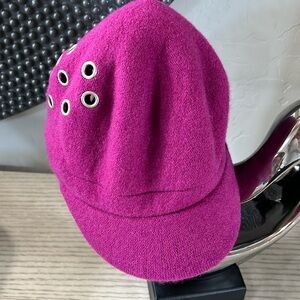 Pink Wool Newsboy Hat